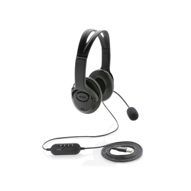 Logo trade corporate gifts picture of: Over ear wired work headset